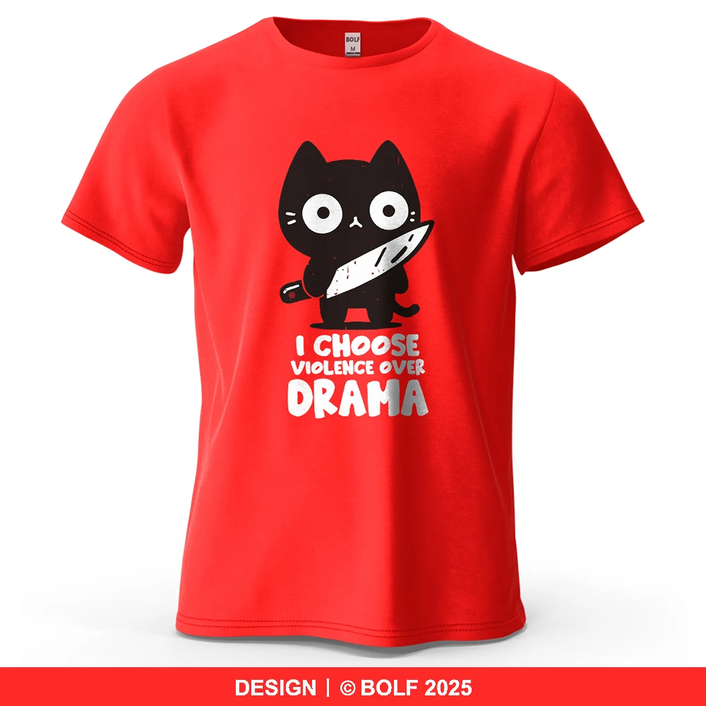 Dark Humor Cat Bedrucktes Herren-T-Shirt aus 100 % Baumwolle, übergroße, skurrile, edgy-Grafik-T-Shirts für Damen, Tops, T-Shirts, lässige Streetwear