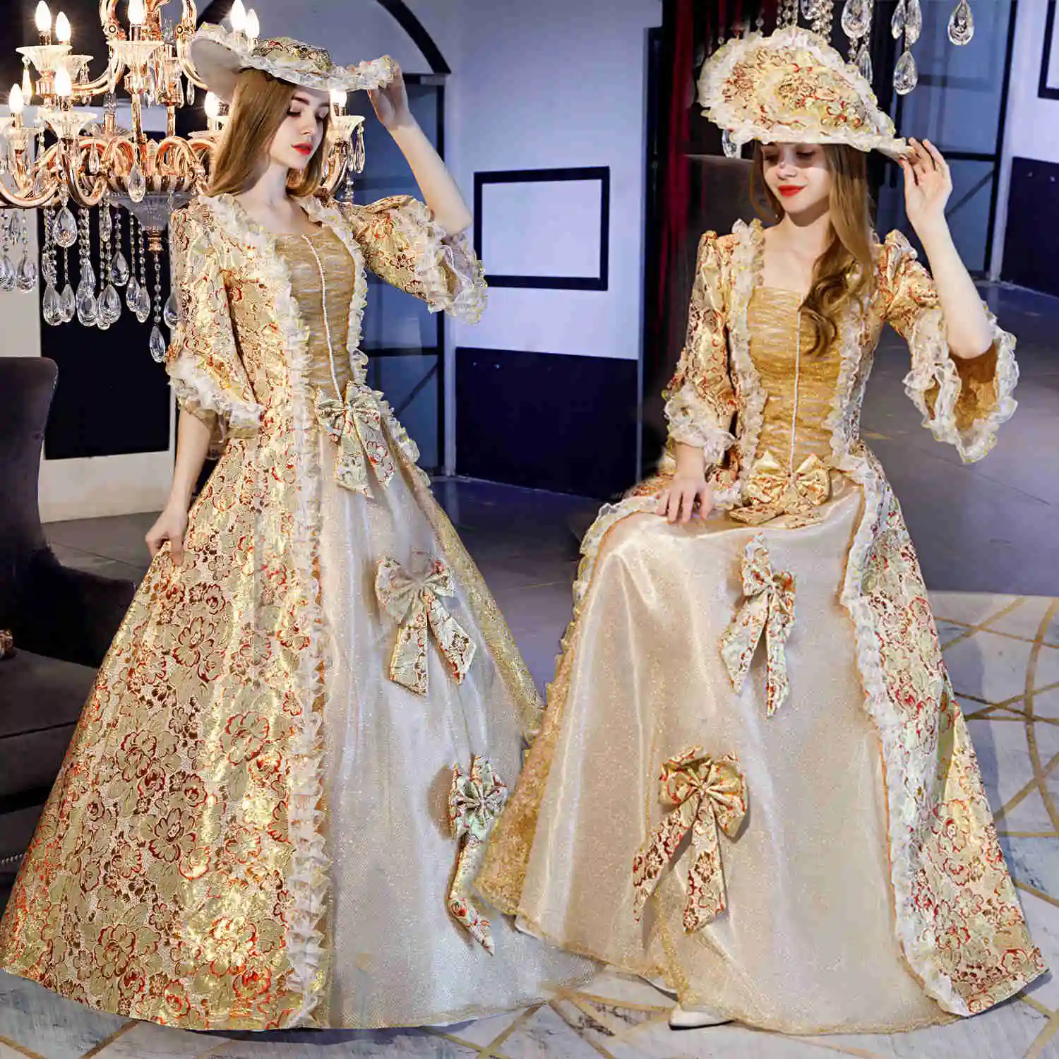 

Vintage European Court Medieval Victorian Costume Dresses Renaissance Noble Women Marie Ball Gown Rococo Baroque Gowns