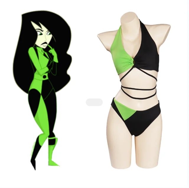 Kim Possible Shego Maillot De Bain Deux Piece cosplay Costume