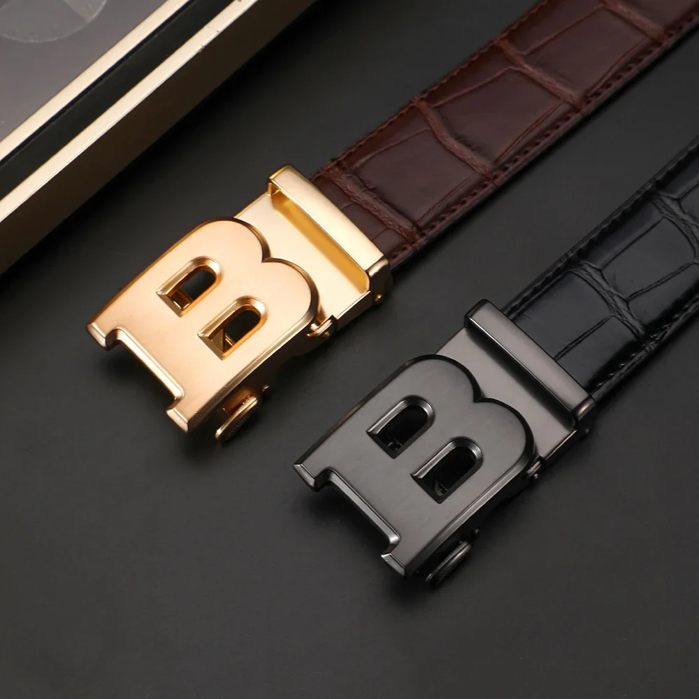 

2023 Famous Brand Belt Men Top Quality Genuine Luxury Leather Belts for Men,Width 3.4cm New Strap Male Metal Automatic Buckle