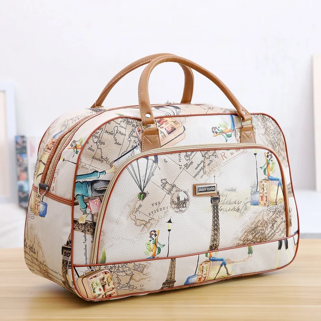 Women Travel Bags PU Leather Large Capacity Luggage Duffle Bag