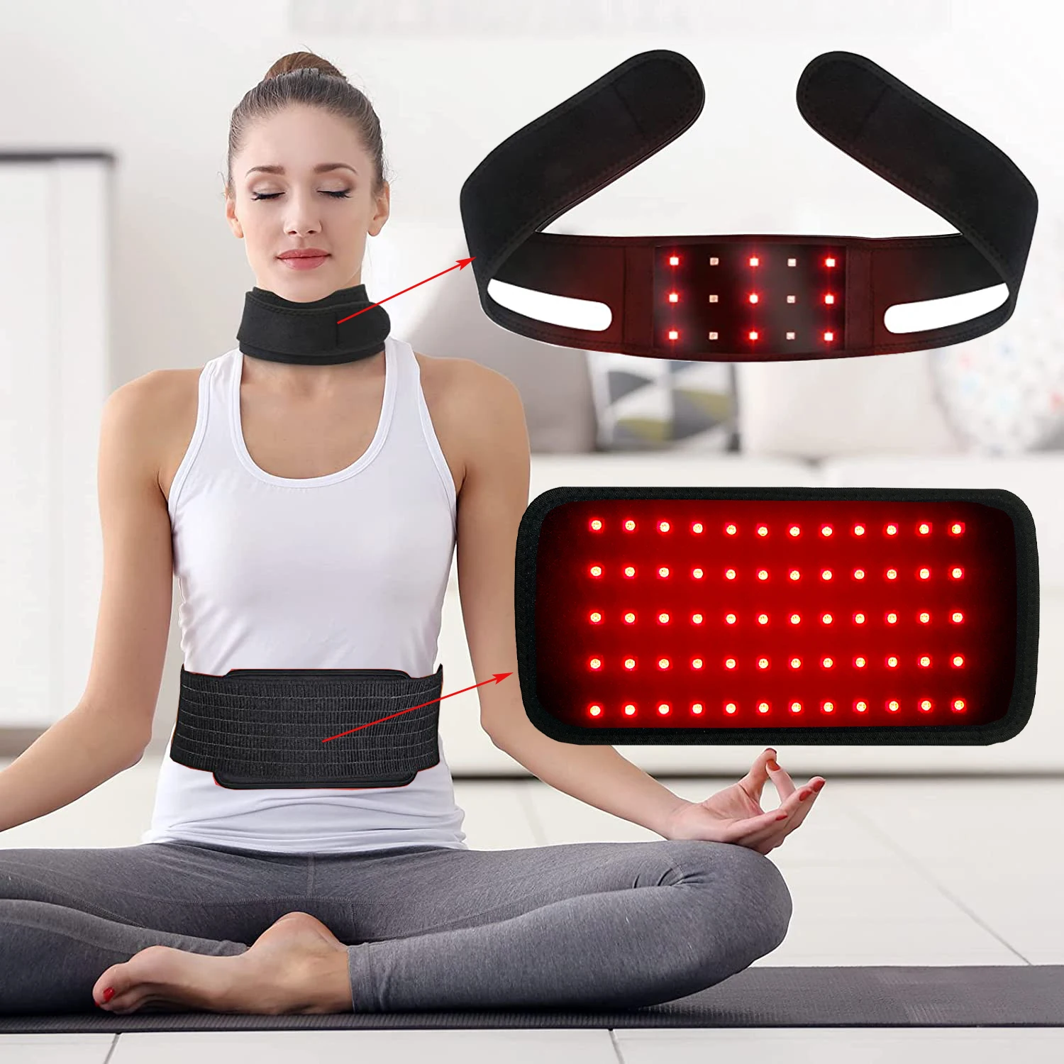 Red Light Therapy Infrared Therapy Belt Chin Strap Wearable Laser Lipo Pain Relief For Neck Waist Knees Arms Wrists,light therapy belt,red light therapy panel,infrared therapy lamp