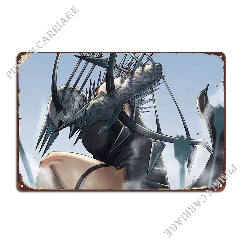 Quanxi арбалет дьявол металлический налет ржавый дизайн Настенная роспись Гостиная оловянный знак плакат