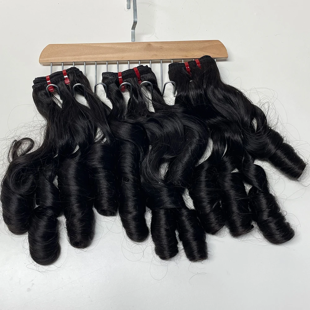 12A Fasci di Capelli Vergini Birmani per Tessitura, Doppia Trama, Capelli Umani Ricci Morbidi, Estensione di Capelli Naturali Ombre per Donne - immagine 3