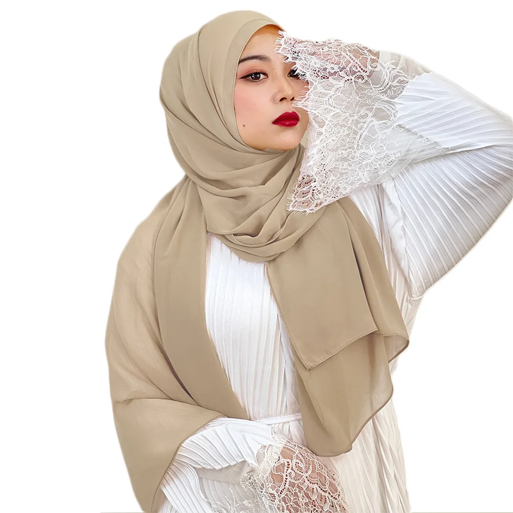 

70*180cm Muslim Chiffon Hijab Shawls Scarf Women Solid Color Head Wraps Hijabs Scarves Ladies Foulard Femme Muslim Veil Headband