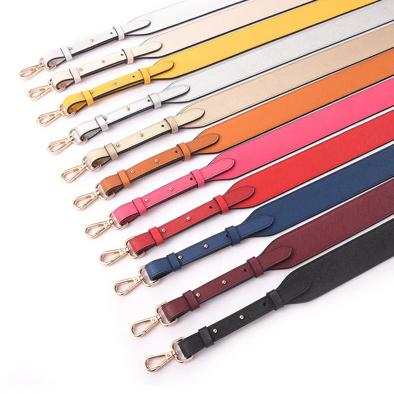 110CM Bag Strap Gold Silver Buckle Handbag Straps Replacement Parts Bag Belts Leather Handles for Shoulder Bags Accessories