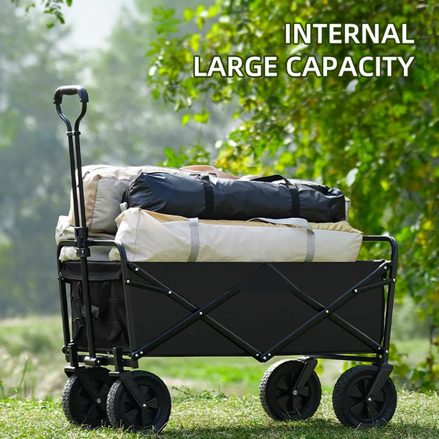 Kültéri Kocsi Hordozható Kerti Kosár Összecsukható Nagy Kapacitású Csomagkocsi Barbecue - Image 2