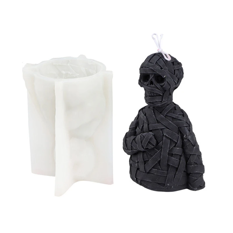 

LX9D 3D Bandage Skull Head Silicone Mold Candle Plaster Handmade Mould for DIY Aromatherapy Soap Plaster Epoxy Resin Moulds