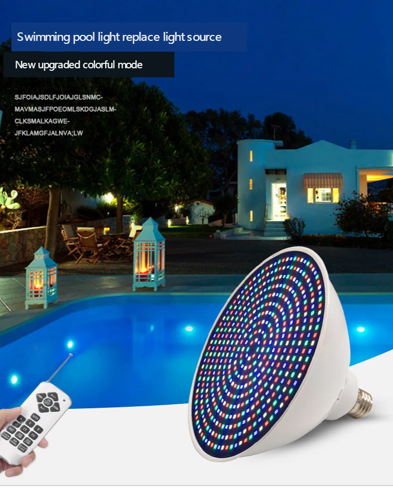 Description Picture 5 of itemPar38 RGB Underwater Lamp IP68 Led Swimming Pool Light Multi Color Led Lamp with Remote Controller Replace Light Source E27 Bulb