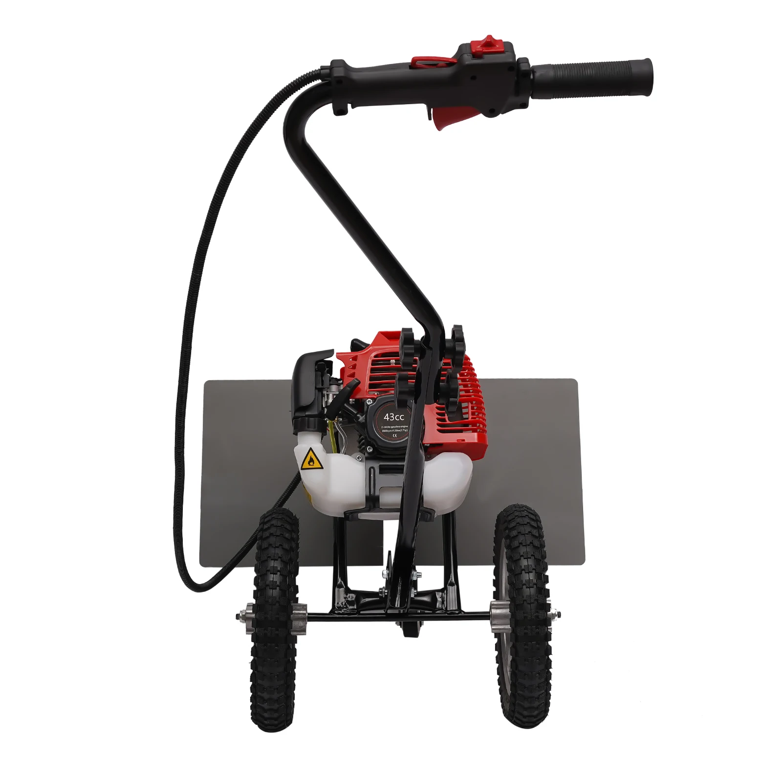 43CC 1.7HP Gasoline Powered Push Lawn Sweeper Broom,2 Stroke Walk Behind Snow Sweeper,Gasoline Brush Broom Sweeping Machine