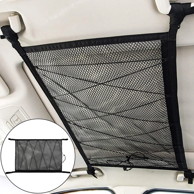 88x66cm Car Roof Ceiling Cargo Net Mesh Storage Bag Pouch Pockets For Van  SUV