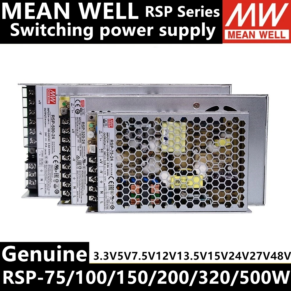MEAN WELL RSP-1000-24 RSP-1000-15 RSP-1000-12 RSP-1000-27 RSP-1000-48 단일 출력, PFC 기능, 로우 프로파일 전원 공급 장치