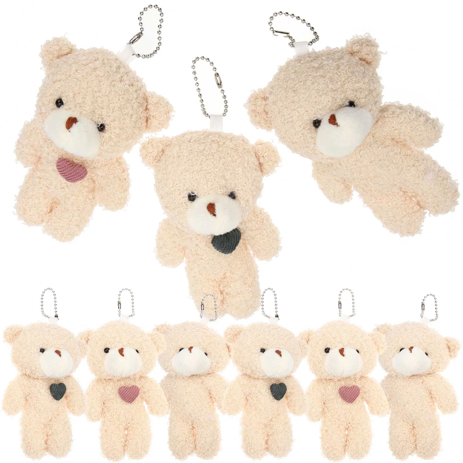 

11cm Kawaii Mini Cute Bear Plush Keychain Toys Soft Cotton Stuffed Animal Backpack Hanging Decor For Girls And Kids Gift