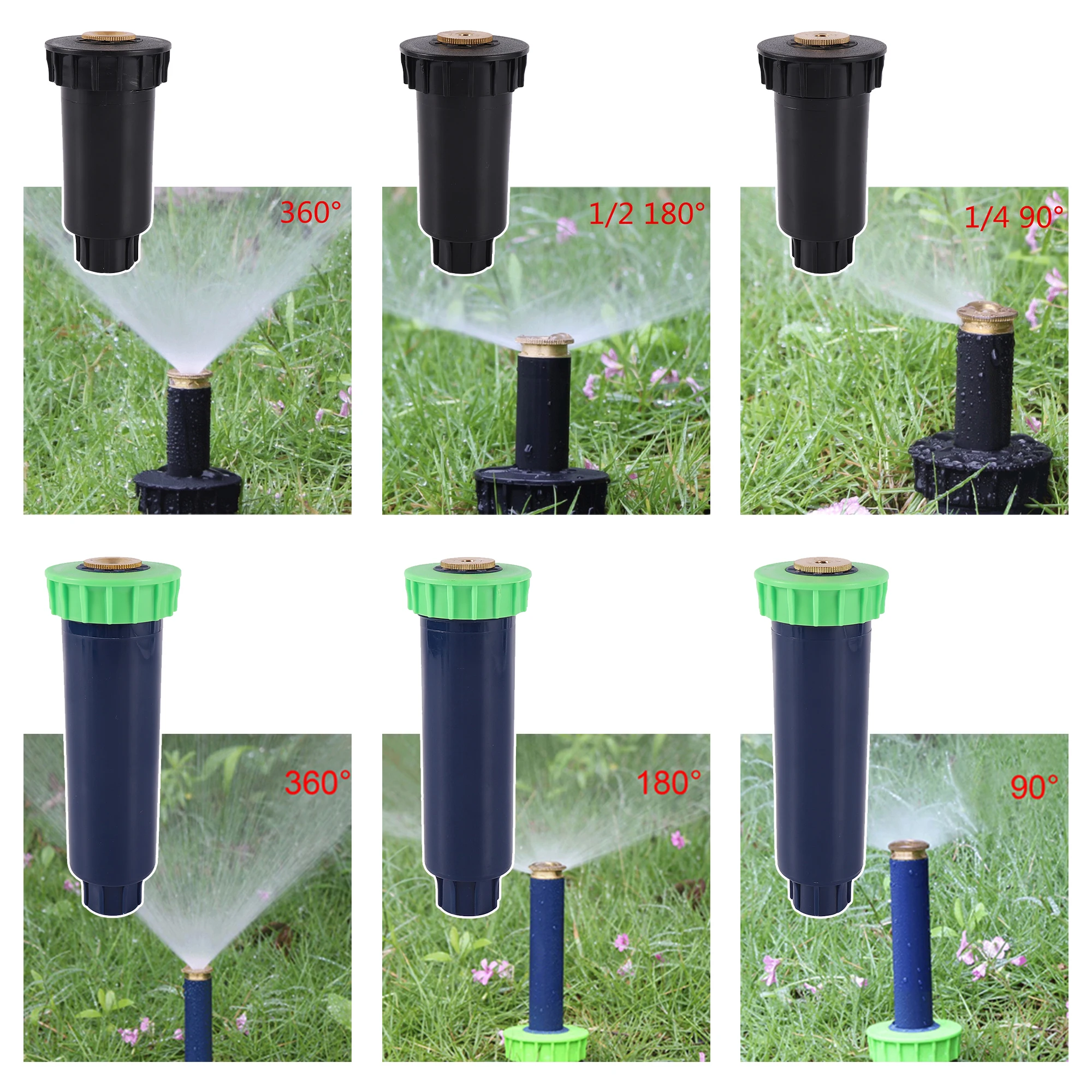 New 1/2 Inch Garden Lawn Popup Sprinkler 90/180/360 Degree Ray Sprinkler Farm Refraction Nozzle For Garden Watering Irrigation