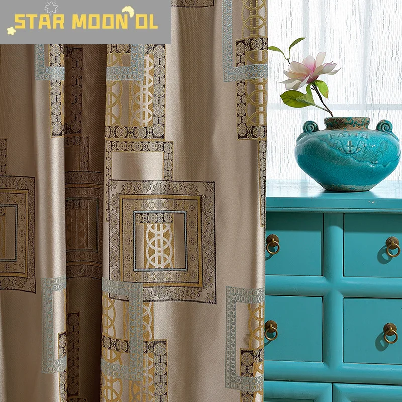 

Satin jacquard curtain cloth Chinese style contracted curtain shade curtain sitting room curtain