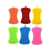 3PCS Silicone Dish Washing Brush Pot Pan Sponge Scrubber Silicone Scouring Pad Fruit Pot Pan Wash Brushes Kitchen Cleaning Tool 3