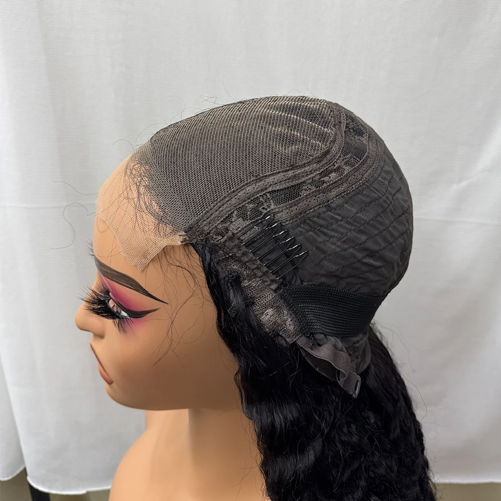 300% Density 5x5 Lace Burmese Deep Curly Hair Wig 99J Double Drawn Human Hair Wig Transparent Lace Front Wig for Black Women