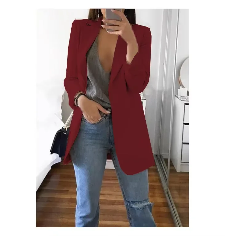 Frauen Europäische Amerikanische Mode Casual Polo Neck Slim Fit Strickjacke Frühling Herbst Temperament Mantel 2025 – Detail 25