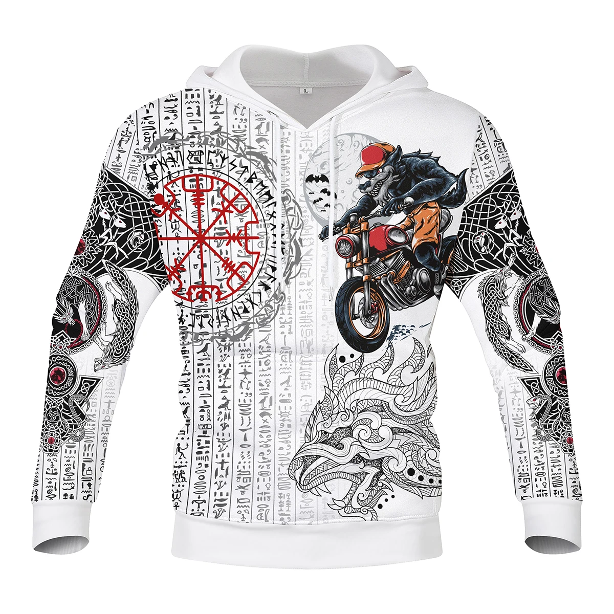 Spring Autumn Men's Pullover Hoodie 3D Printed Fashion Text Wolf King Sports New Fashion Loose Casual Hip Hop Street Top S-6XL