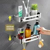 Stainless Steel Bathroom Shelves Corner Shelf Organizer Kitchen Sucker Wall Mounted Storage Corner Rack Bathroom Accessories 6