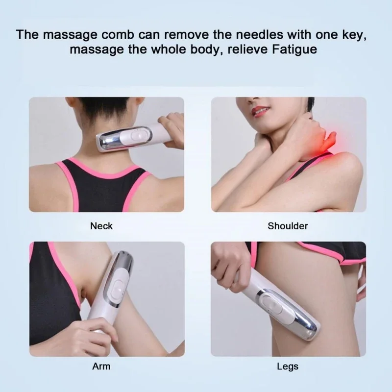 2 in1 Electric Hair Straightening Massage Comb Vibration LED Red Light Therapy Scalp Brush Hair Growth Body Massage Head Relieve 3