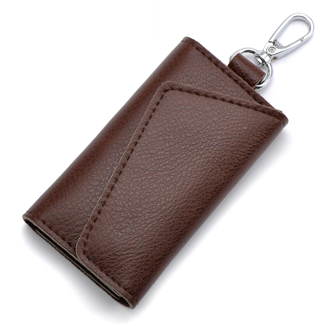 Genuine Leather Keychain Men Women Key Holder Organizer Pouch Cow Split Car  Key Wallet Housekeeper Key Case Mini Card Bag