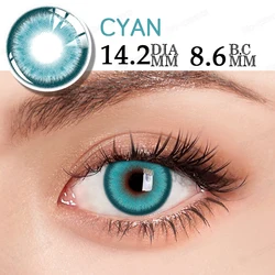 Vibrant Pink & Black Halloween Cosplay Contact Lenses (Cyan)