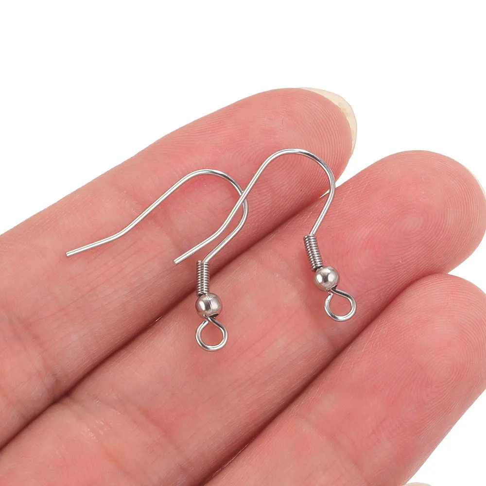 

50pcs Stainless Steel Hypoallergenic Earring Hooks Findings DIY Ear Jewelry Making For Earrings Supplies Earwire Accessories