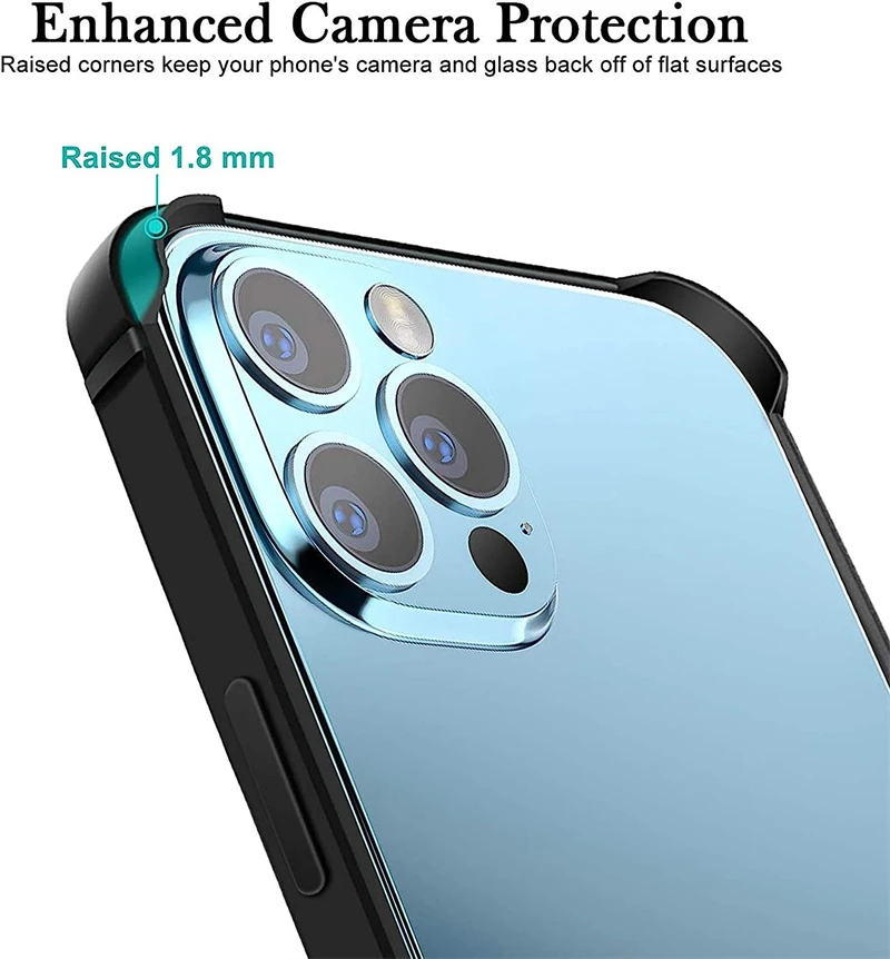 Sleek Aluminum Bumper Frame with Soft Silicone Inner Case - Slim Hard Cover