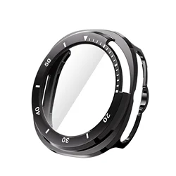 Enhanced Protective Case with Tempered Glass for Galaxy Watch 8 Classic - 46mm (Original Black White)