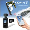 Pocket 4K HD Action Camera 270° Rotatable Wifi Mini Sports Camera with Waterproof Case for Helmet Travel Bicycle Driver Recorder 3