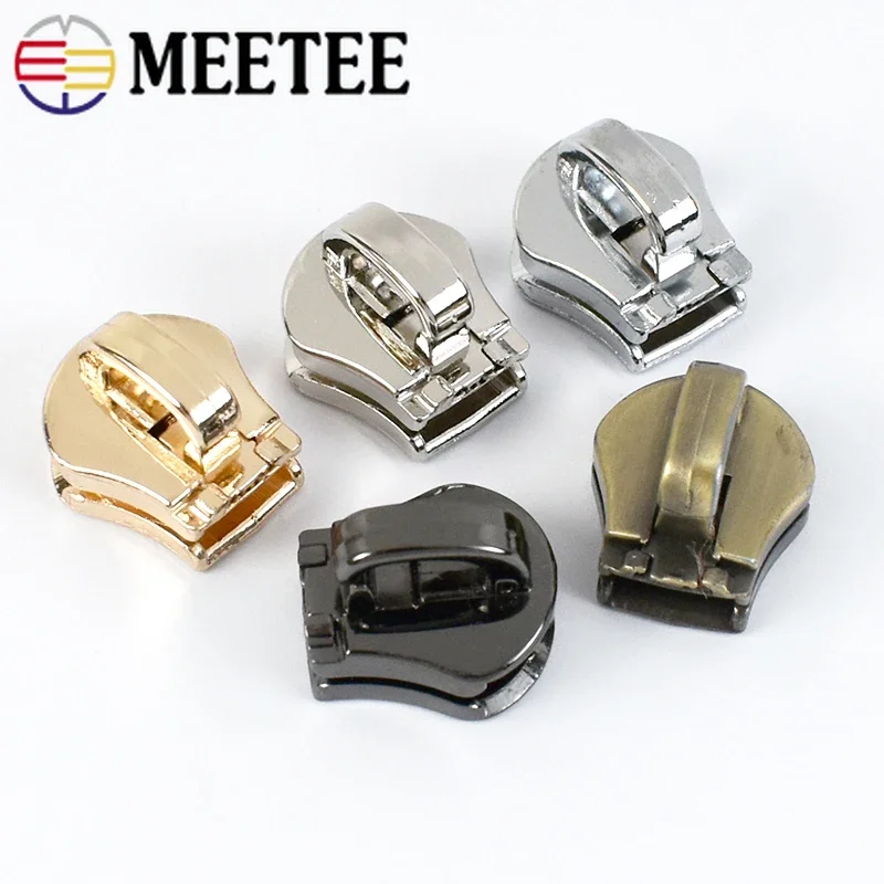 Zipper Repair Kit Meetee 10/20Pcs 3# 5# 8# 10# Zipper Sliders for Metal Zippers Head Pull Zip Lock Bag Luggage Garment DIY