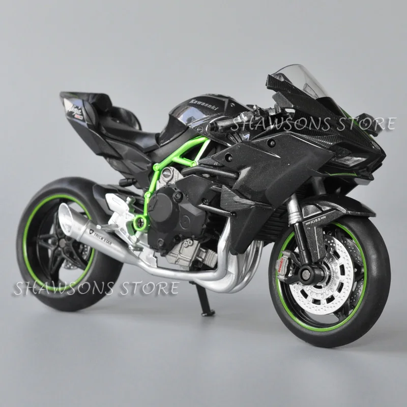 

1:12 Scale Diecast Motorcycle Model Toys Kawasaki Ninja H2R Sport Bike Miniature Replica With Sound and Light Collectible
