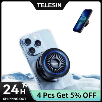 TELESIN Caricatore wireless magnetico e ventola di raffreddamento per telefono cellulare iPhone 16 Pro Max 15 14 13 Android Cooler Phone Gaming