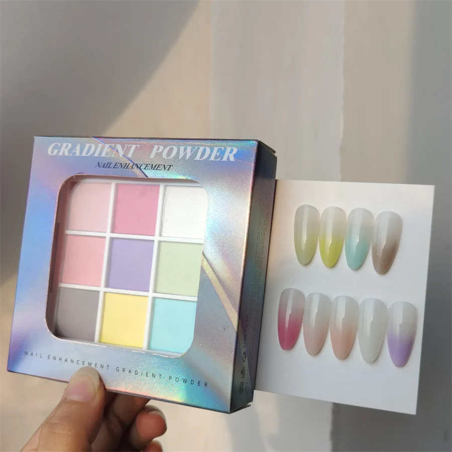 Nail Powder 9Colors Solid Patting UV Polish Decoration Shimmer Fine Glitter Gradient Matte Manicure