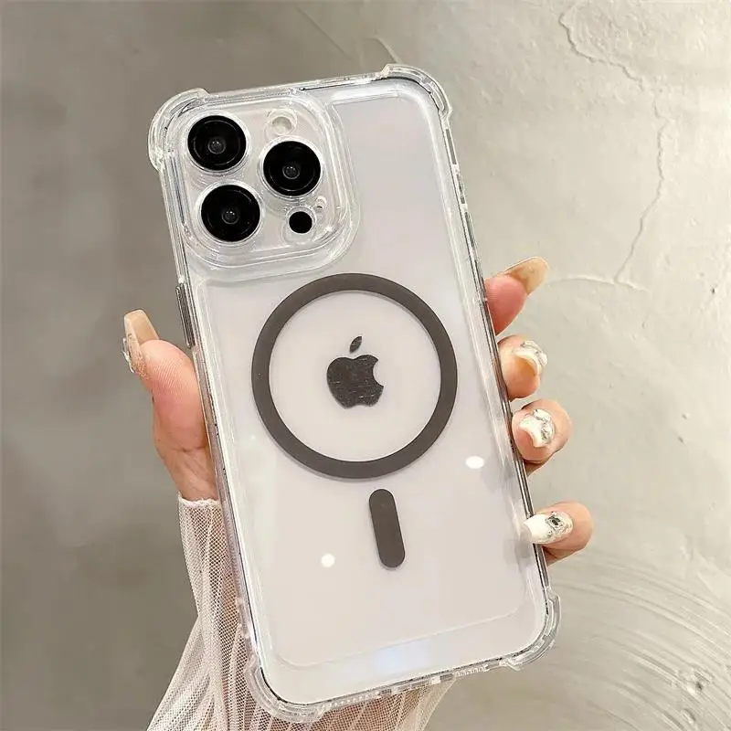 Fashion Simple Color Magnetic Shockproof Case For iPhone 11 12 13 15 16 Plus 14 ProMax Silicone Soft Wireless Charging Cover Men