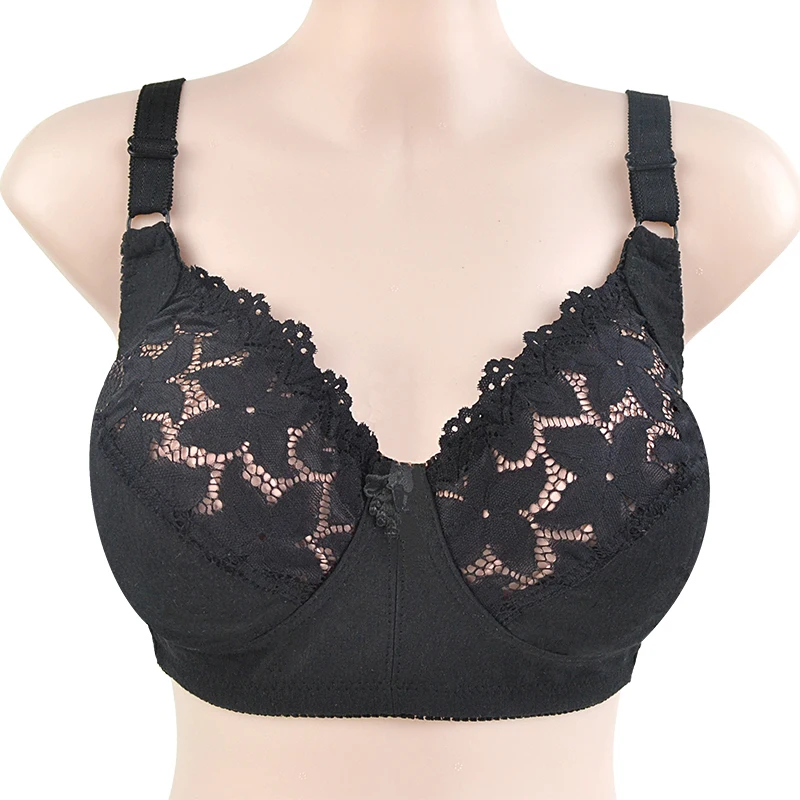 Sexy Lace Bra For Women Thin Breathable Bras Wireless Soft Underwear Comfortable Lingerie Big Size 46D 36D Cup 2