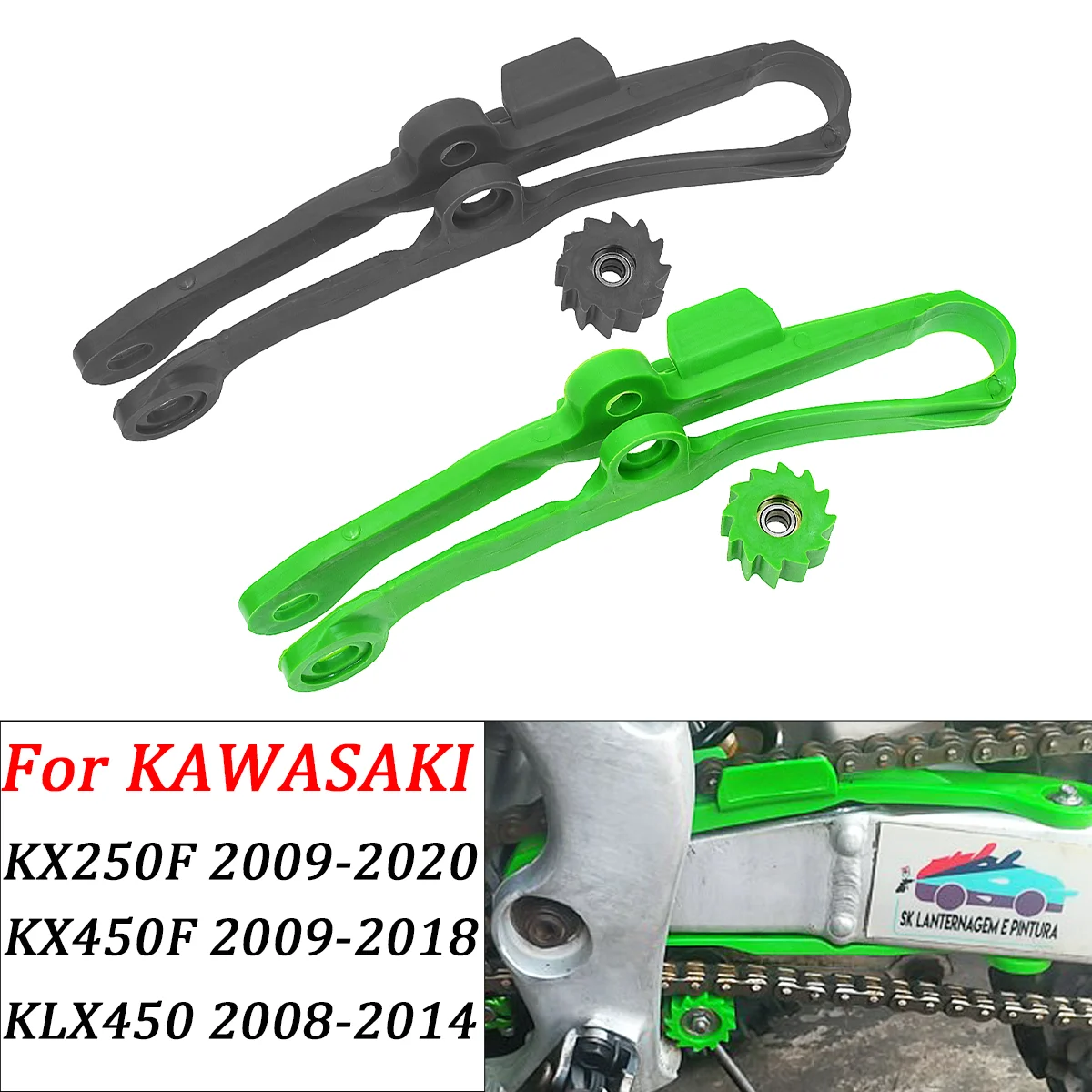 Motorrad Kettenführung Slider Guide Schwinge Roller Für Kawasaki KX250F KX450F KLX450 KX KLX 250F 450F 2008-2020 Dirt bike