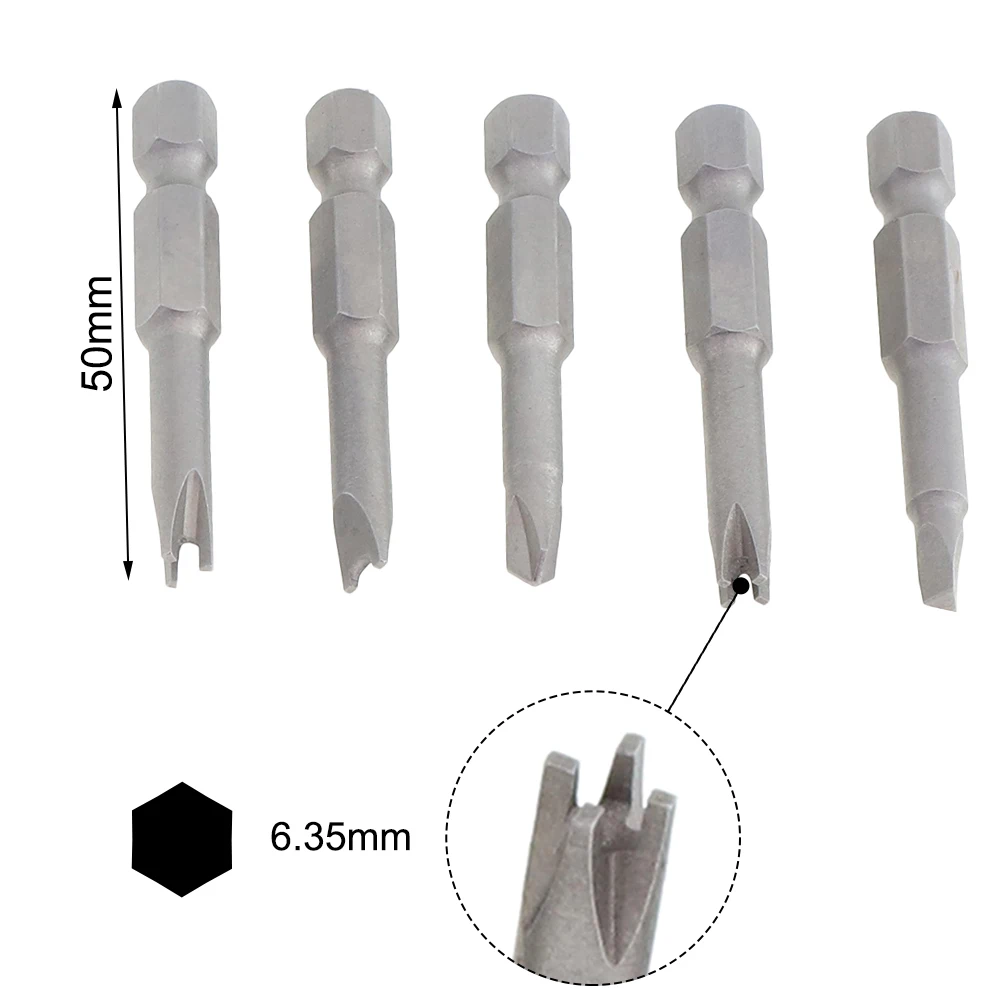 

5pcs Special-shaped Screwdriver Set U Y Shape Triangle 50mm Inner Cross Three Points Screwdriver Bits Hand Tools