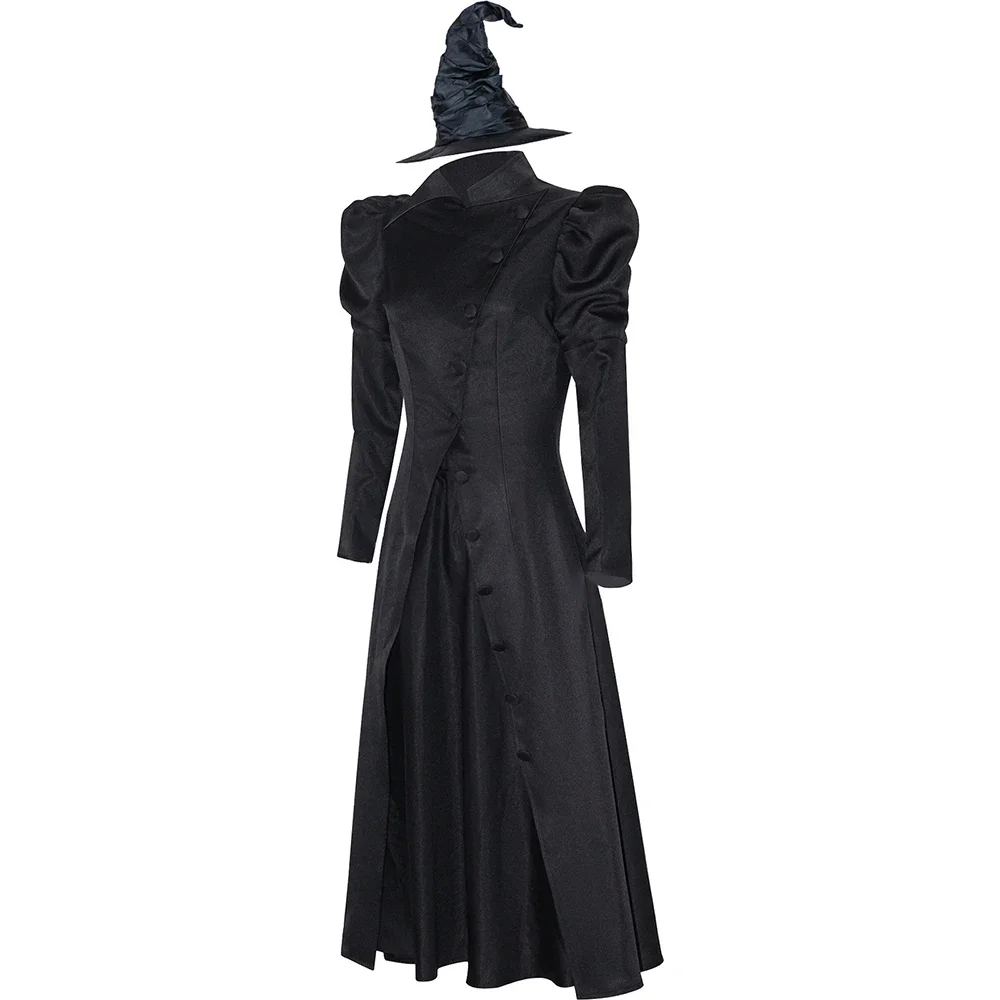 Movie Wicked Elphaba Cosplay Costume Adult Women Wizard Robe Dress Set Witch Uniform Halloween Party Clothes Outfit