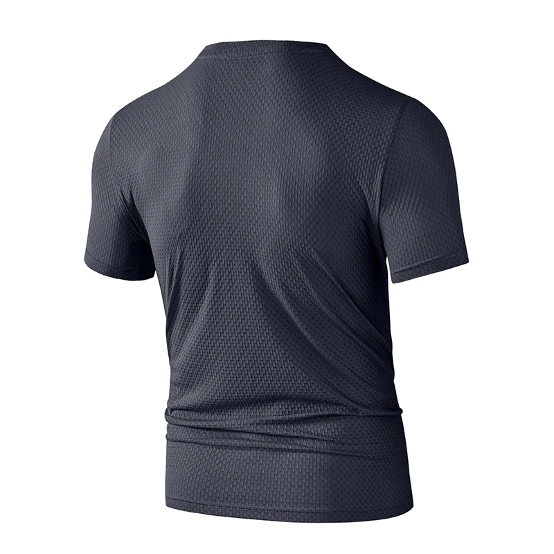 2025, neue männer Casual Kurzarm Knochen Blume Einfarbig V-ausschnitt T-shirt Mode Atmungsaktiv Komfortable Sommer Vielseitig Top – Detail 7