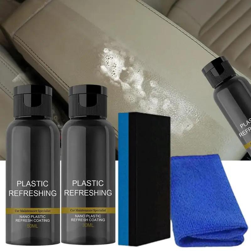 2pcs Car Cleaning Putty Reusable 50ml Plastic Revitalizing Coating Agent  Nano Plastic Refreshing Coating Plastic