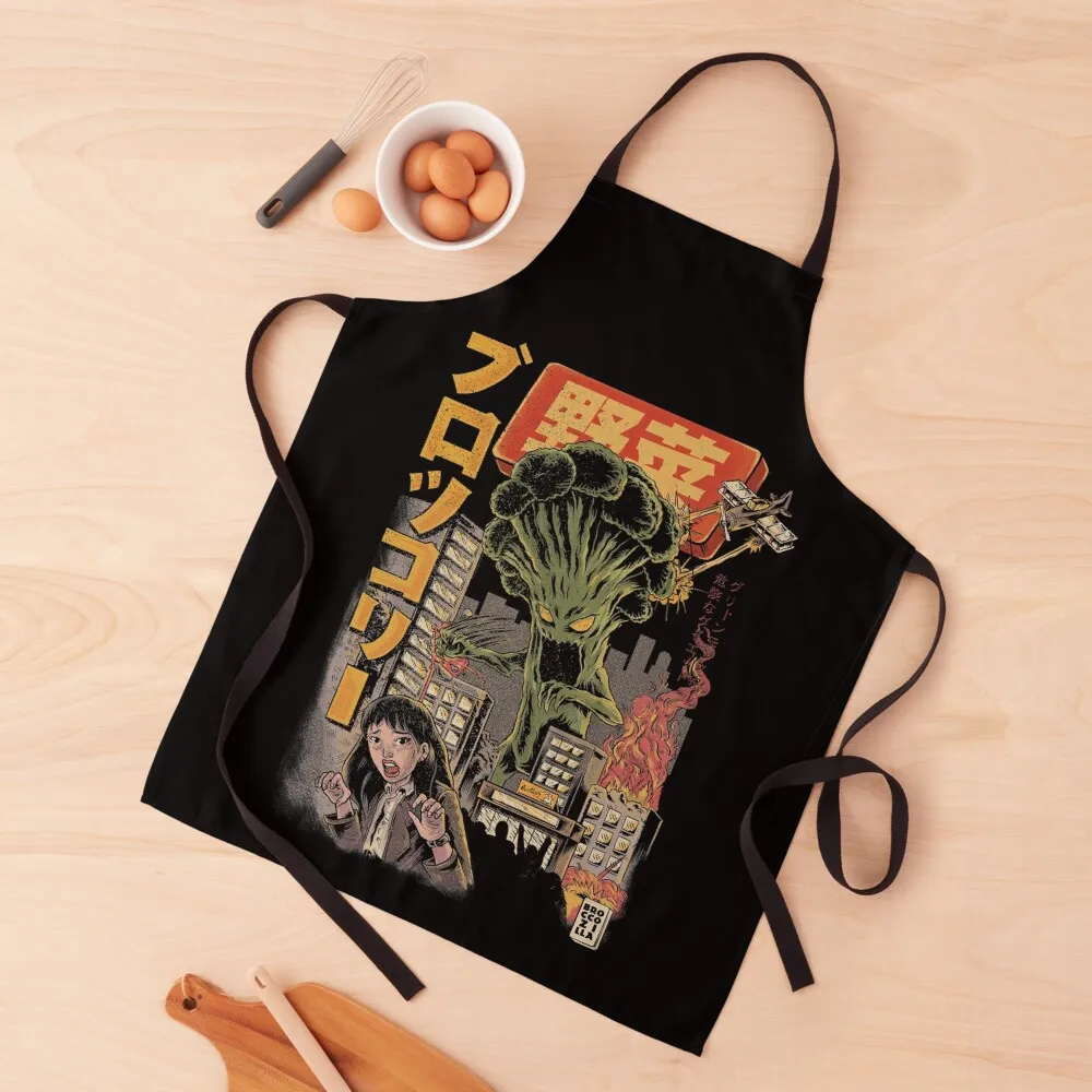 

Broccozilla Black Version Apron Waterproof Kitchen Apron Woman Kitchen Chef Aprons For Women Kitchen