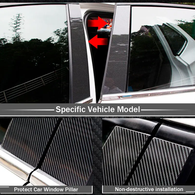 Car Window Center Pillar Sticker Carbon Fiber Trim External Decoration Film Car Accessories for Subaru XV/Forester/New Forester