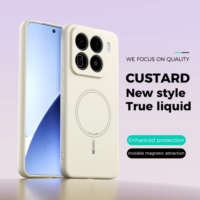 Magnetic Wireless Charging Liquid Silicone Phone Case - Protective Soft Cover