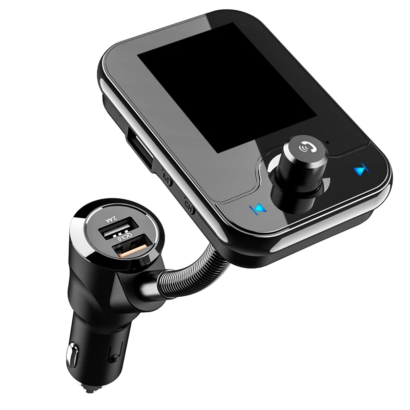 

FM Transmitter Bluetooth 5.0 Wireless Car Radio Audio Adapter 1.8Inch Color Display Car Voltage With Dual USB Charger