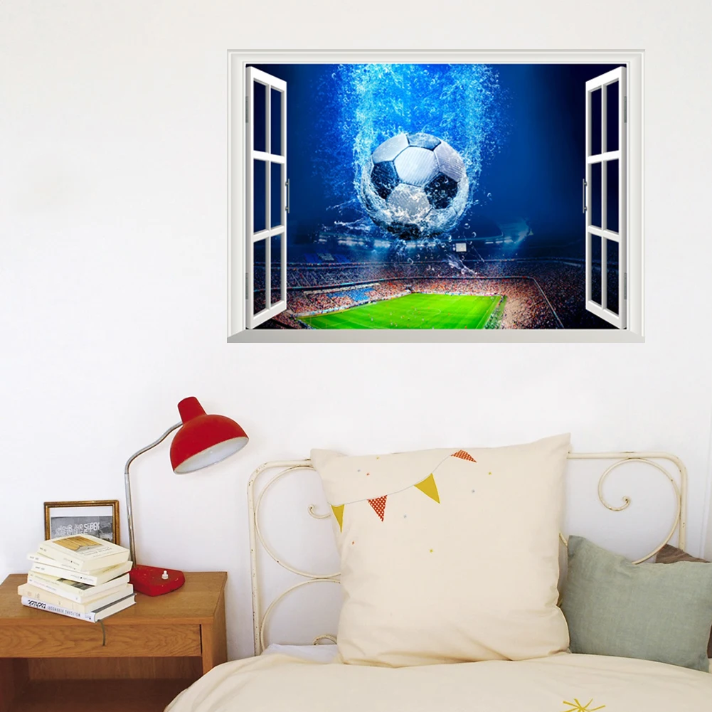 Adesivi Murali Calcio Con Giocatore, Vinile Rimovibile 40x60 Cm, Per Cameretta Bambini E Sala Giochi, Decorazione Sportiva