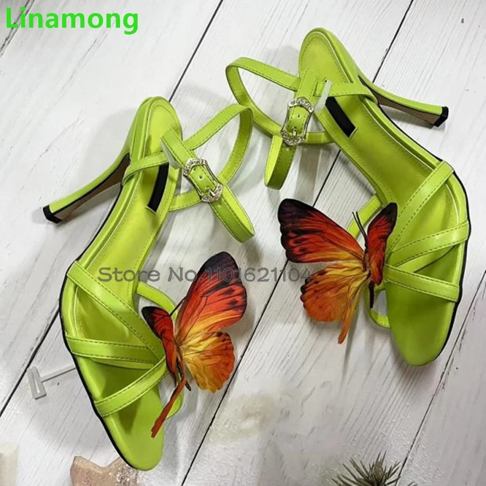 Saashi Patent Leather High Heels Butterfly-knot Square Toe Sandal Women Fashion Party Dress Pumps