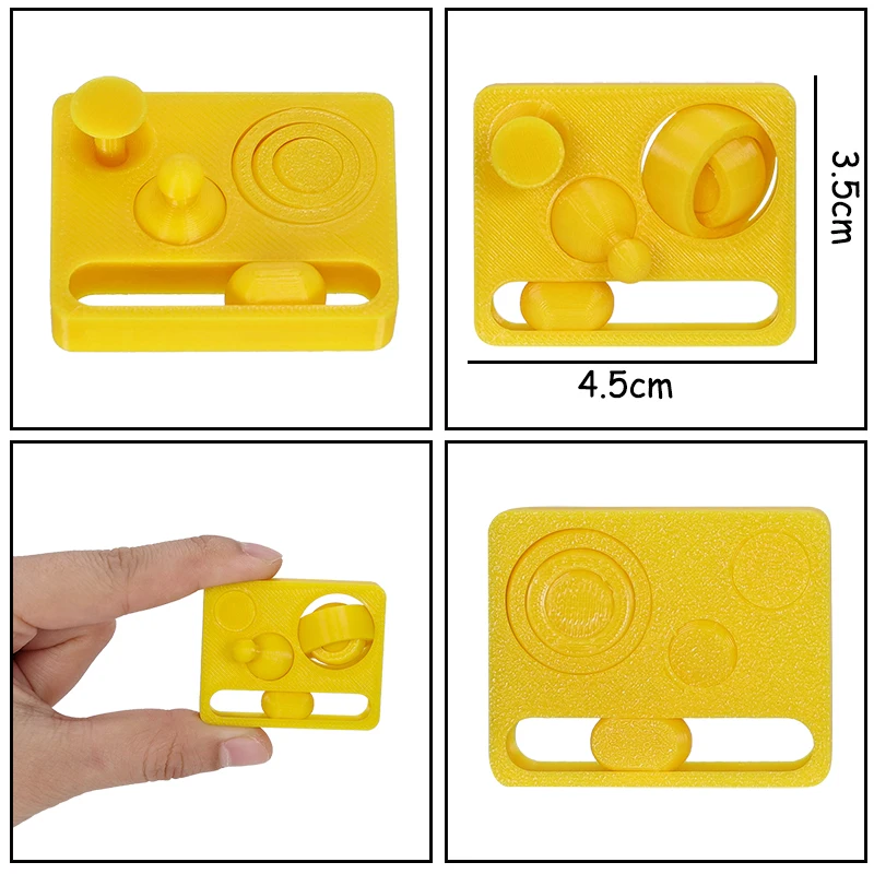 Fidget Toy 3D Printed 4in1 Finger Fidget Toy Slide, Rotate, Poke, Multi-function 3.5*4.5cm