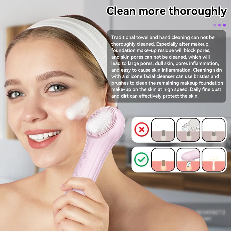 Xiaomi Sonic Waterproof Facial Cleansing Brush For Men & Women Rechargeable Exfoliating Electric Face Scrubber Cleanser Brush